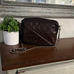 Chanel Vintage Brown Leather Camera Bag
